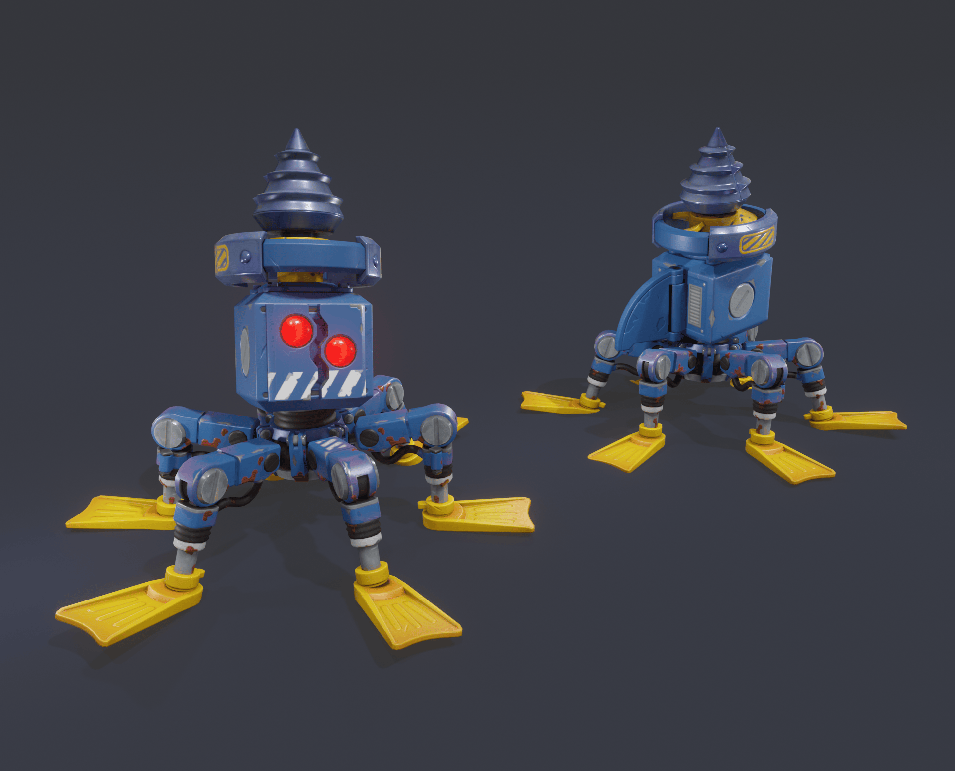 Official Scrap Mechanic preview showing two Blue Totebots