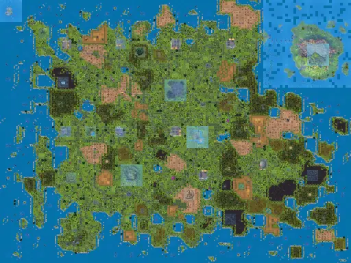 Reference Survival surface map with roads, islands and terrain